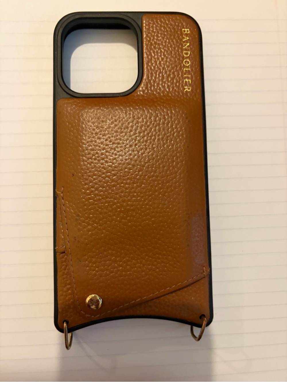 Bandolier Brown Leather Phone Case with Card Pocket iPhone 15 ProMax